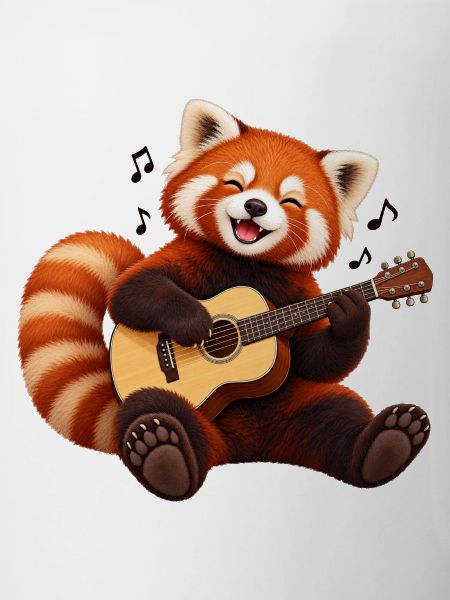 Gitarrenspielender Red Panda