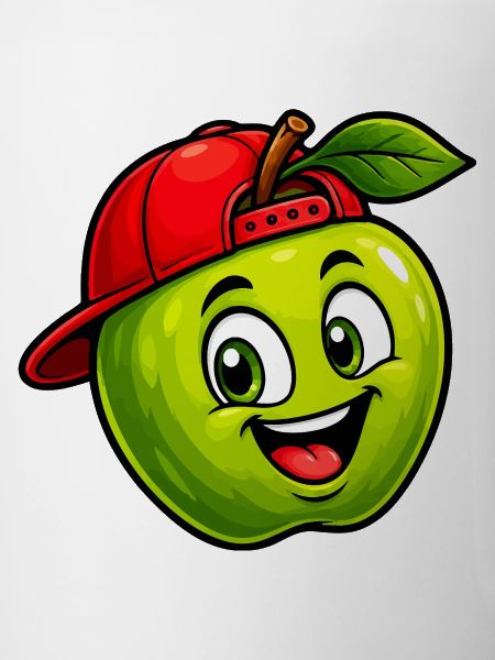 Spritziger Apfel mit Snapback