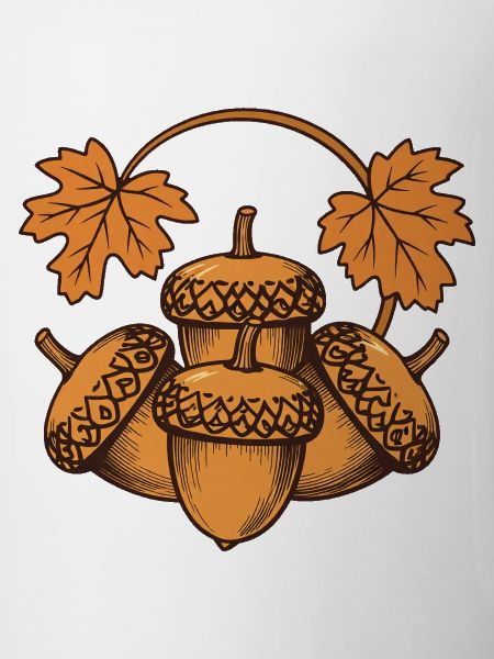 Eicheln im Herbstkranz