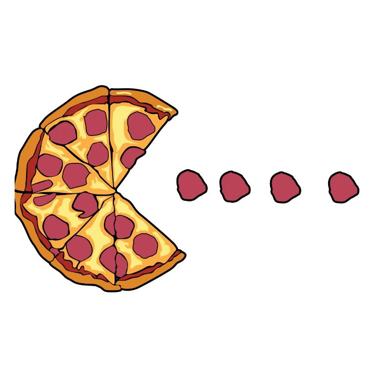Pizza eats salami