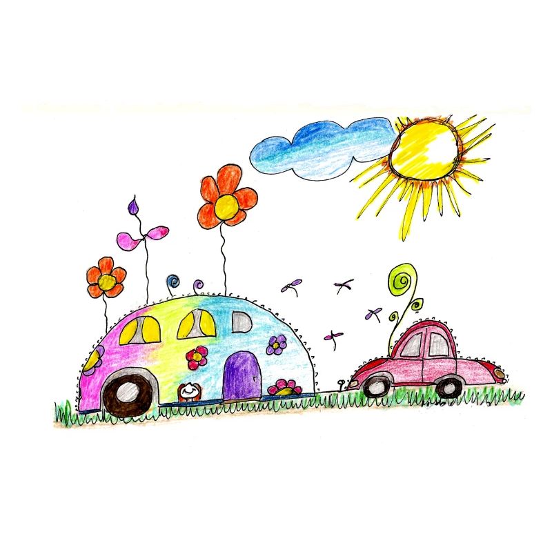 Camping-Caravan mit Auto