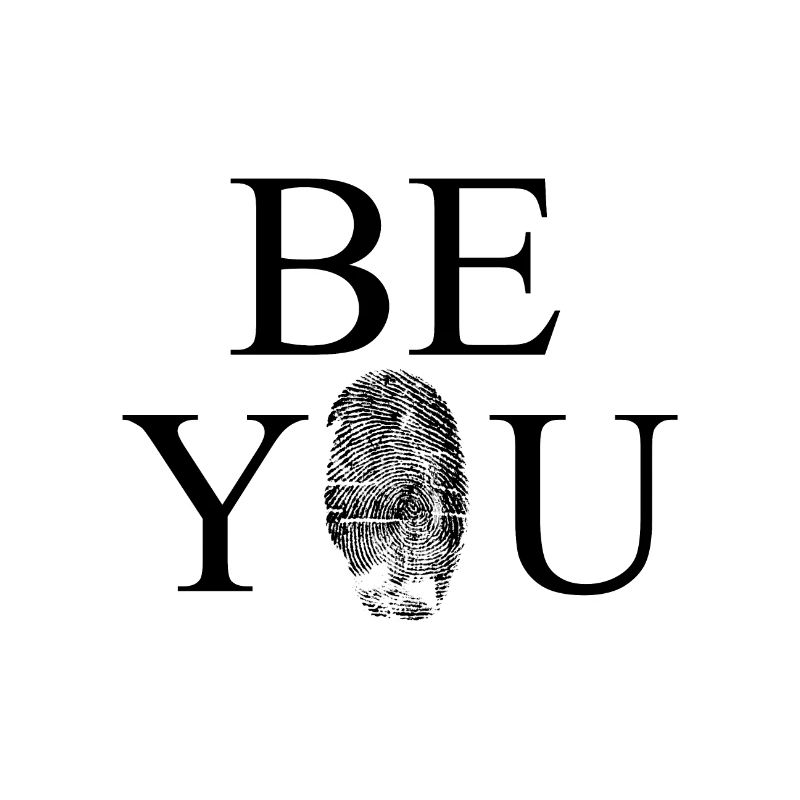 Be You blanc empreinte digitale lettrage