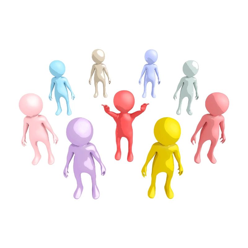 Group with 3D figures