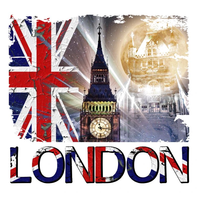 Londres Angleterre Royaume-Uni Drapeau Big Ben Tower Bridge