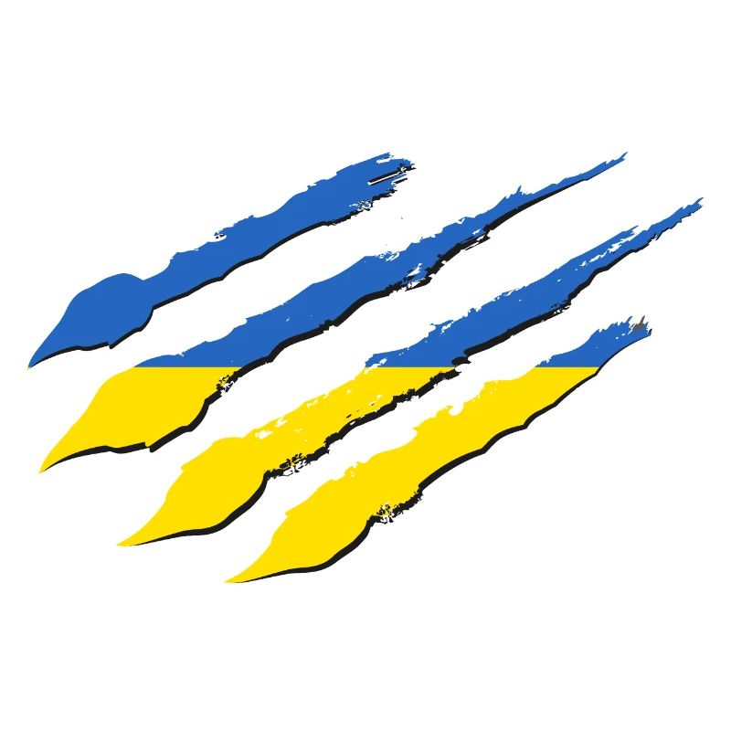 Ukraine Flag Scratch Claws Cut Scratch Mark