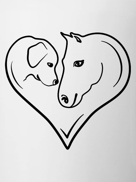 Pferd Hund Herz Liebe