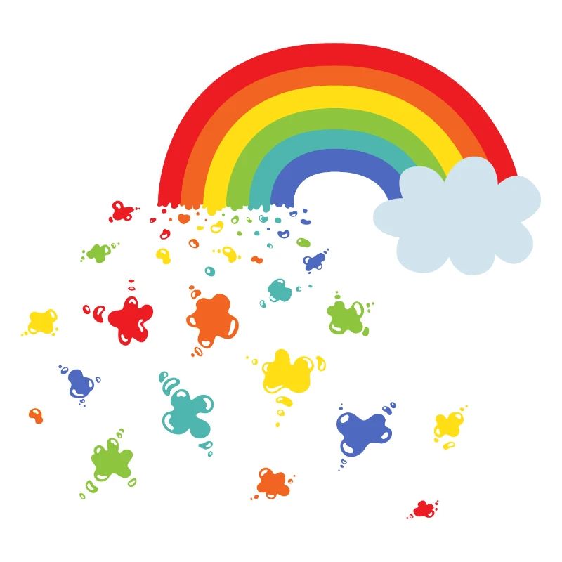 Arc-en-ciel et taches de couleur