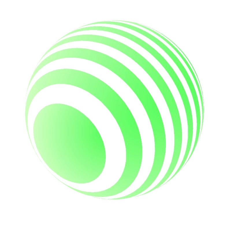Boule 3D avec rayures vertes