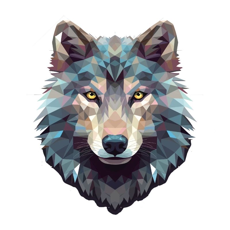 Geometric wolf's head