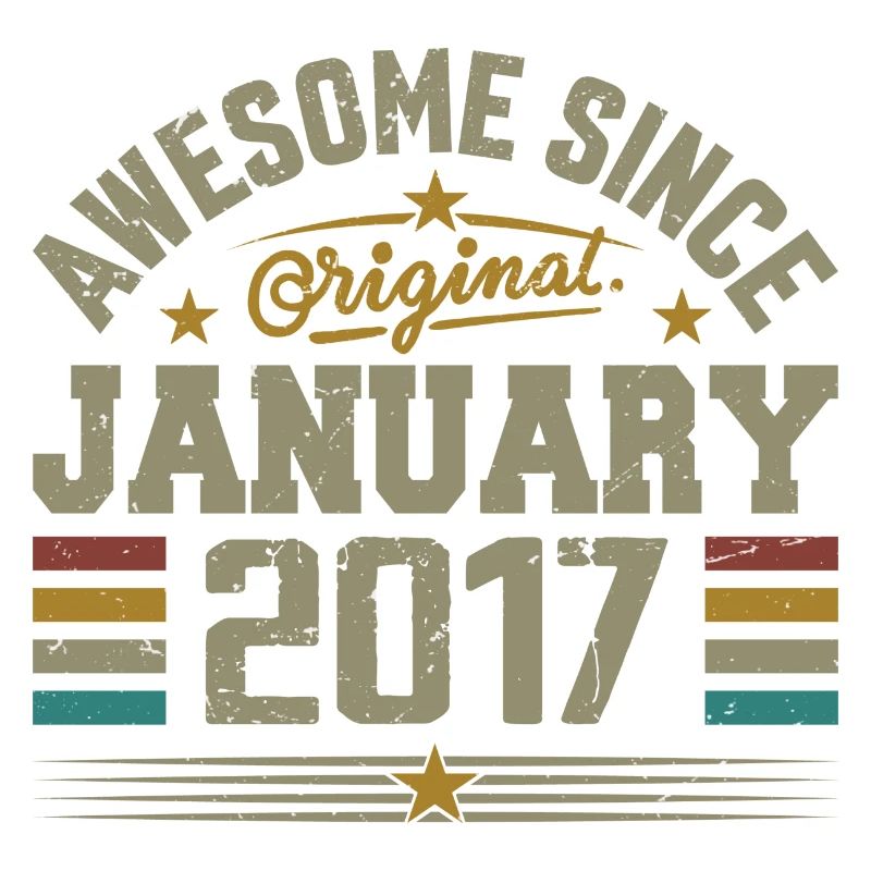 Retro-Geburtstagsgeschenk geboren im Januar 2017