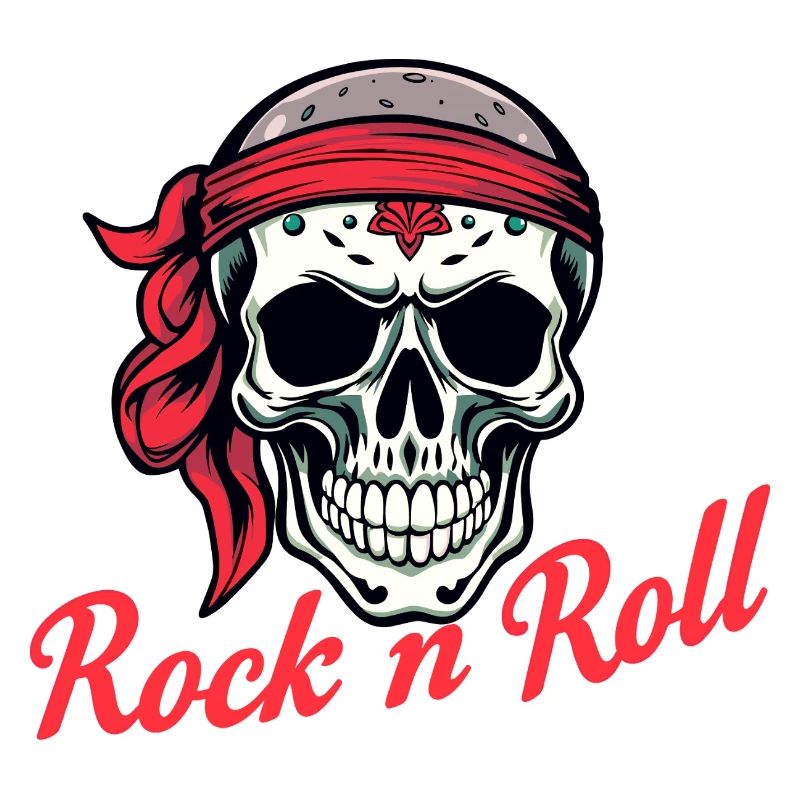 Rock'n'Roll Skull Design
