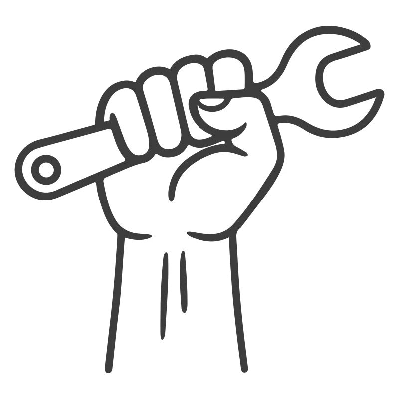 Symbole de la clé à main de l’ouvrier