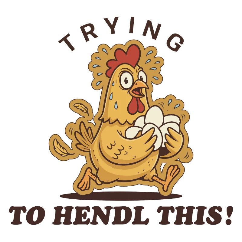 Trying to Hendl This ! – Funny Chicken Cartoon