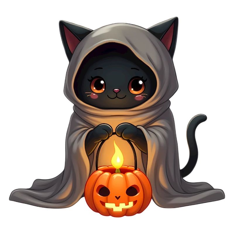 Chat d’Halloween avec citrouille d’Halloween