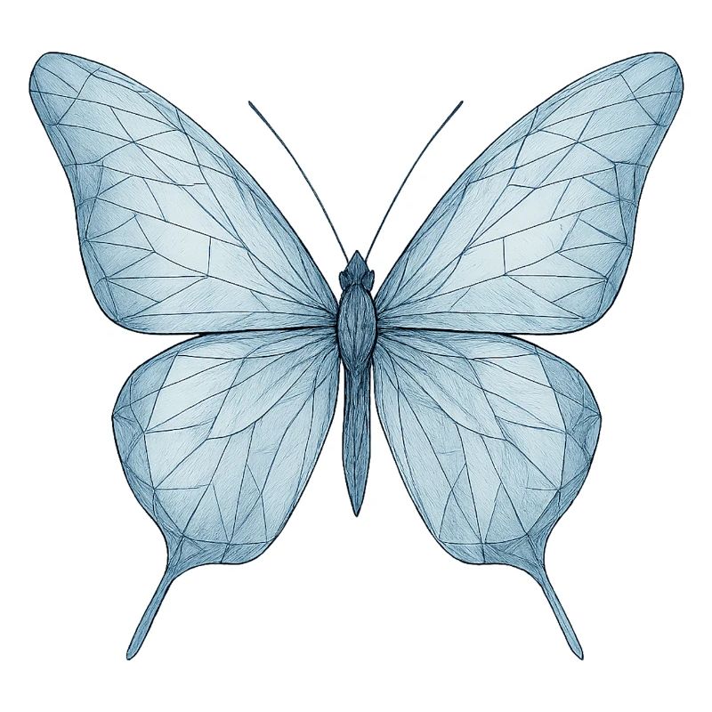 Blue Geometric Butterfly
