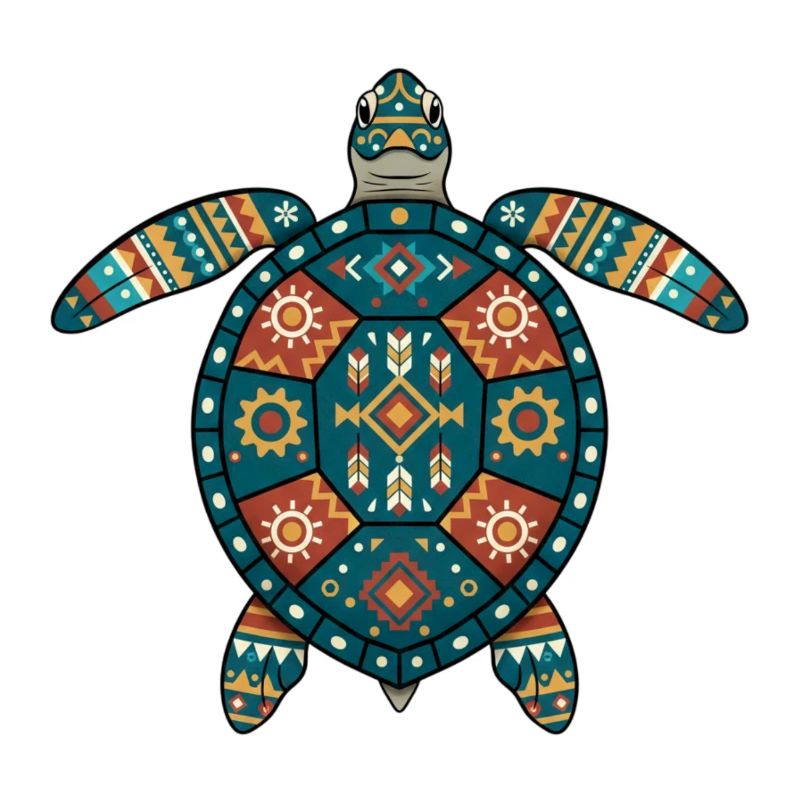 Tortue motifs aztèques