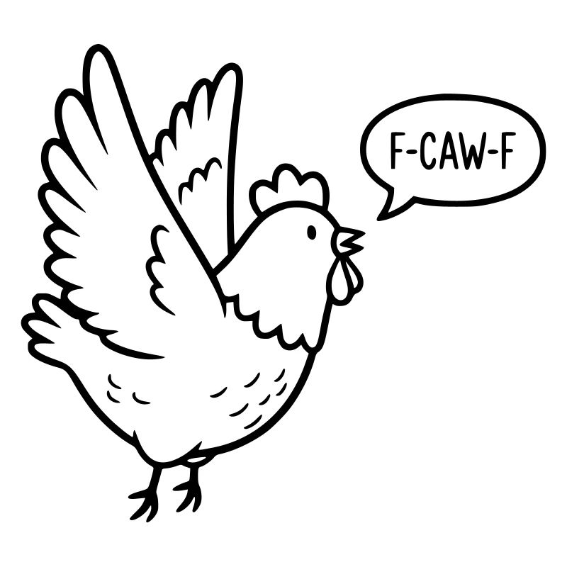F-CAW-F White Chicken – Meme Chicken Illustration