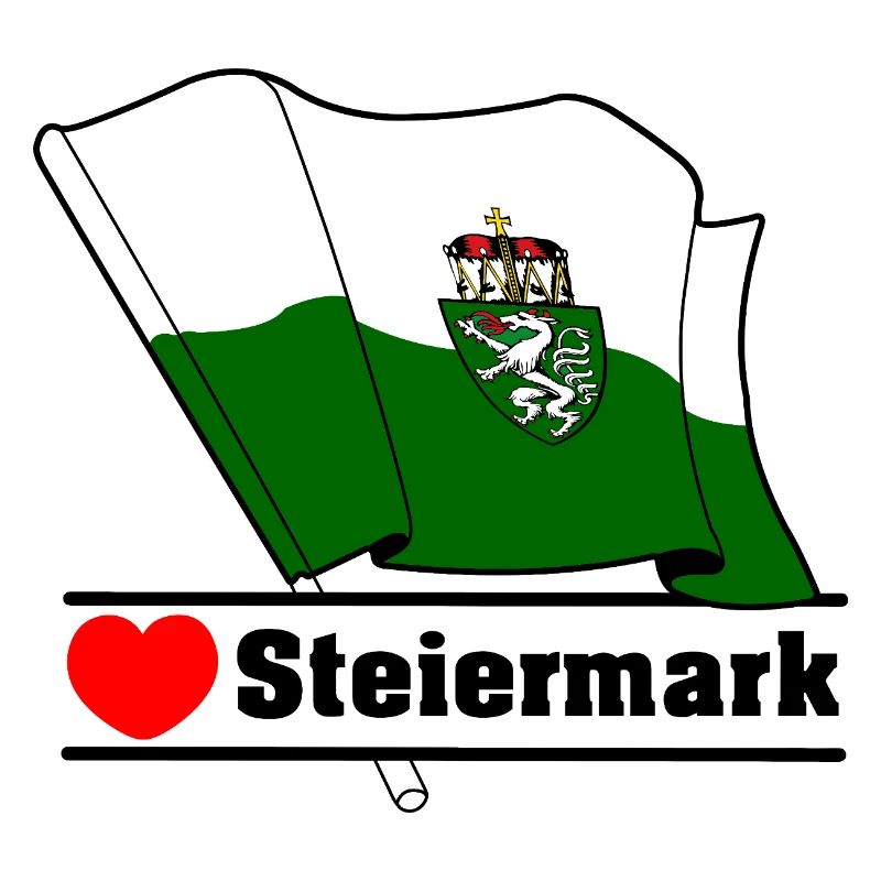 Drapeau de Styrie avec cœur