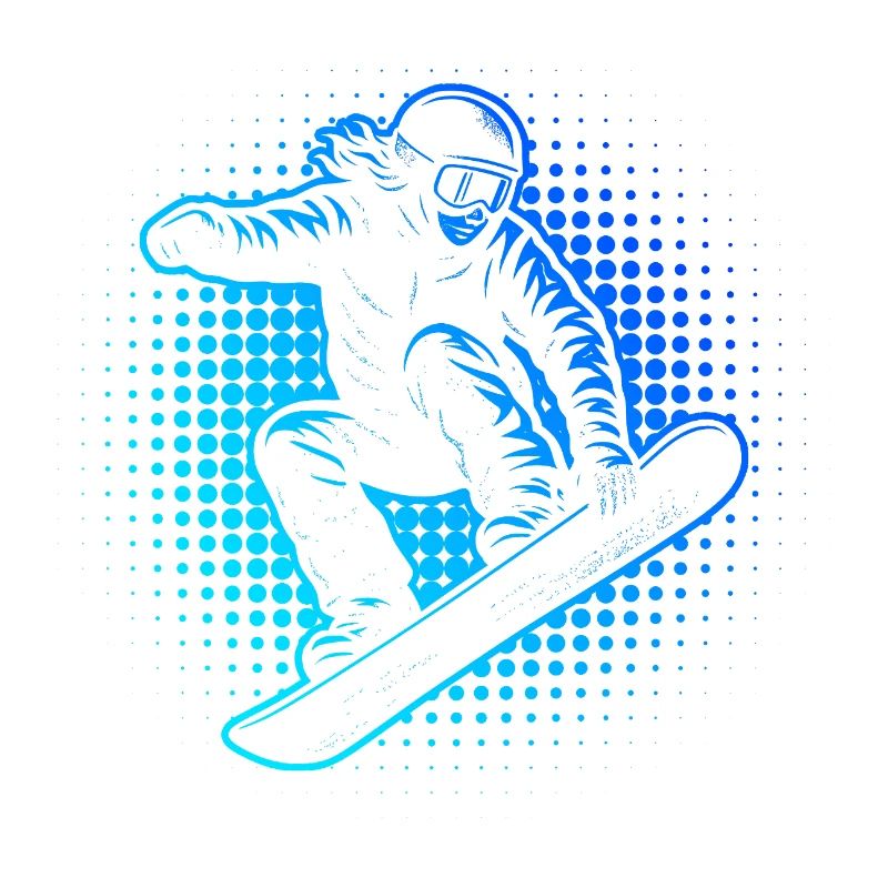 Neon Snowboarder Halftones