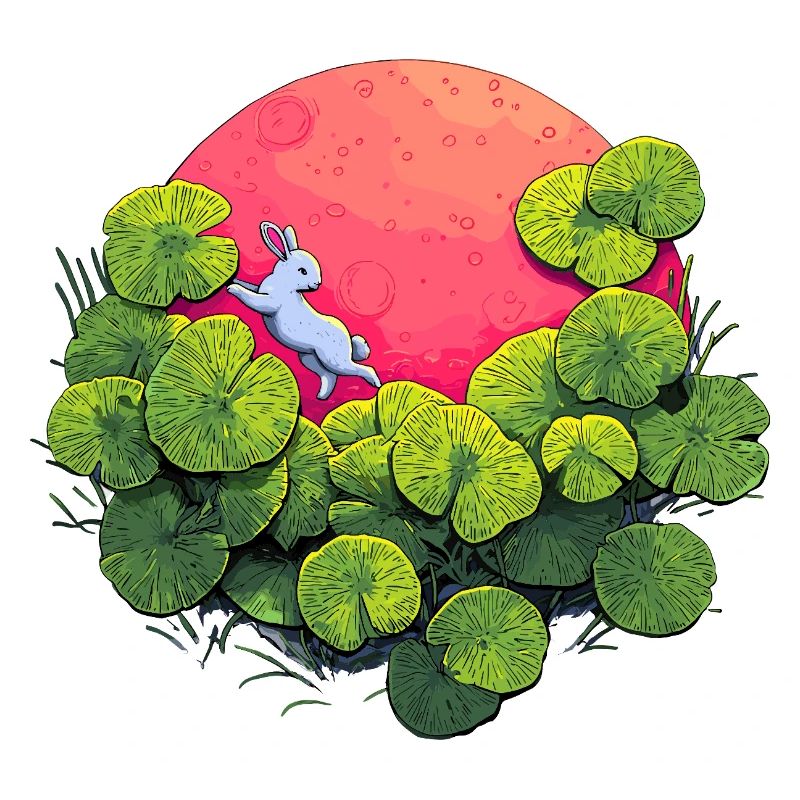Lapin au clair de lune dans la Forêt des Feuilles