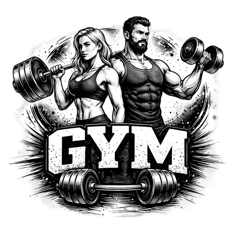 Gym Workout Motif Drawing