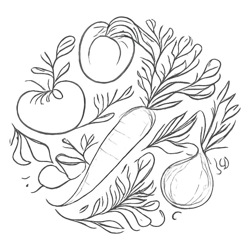 Botanical Vegetable Lineart