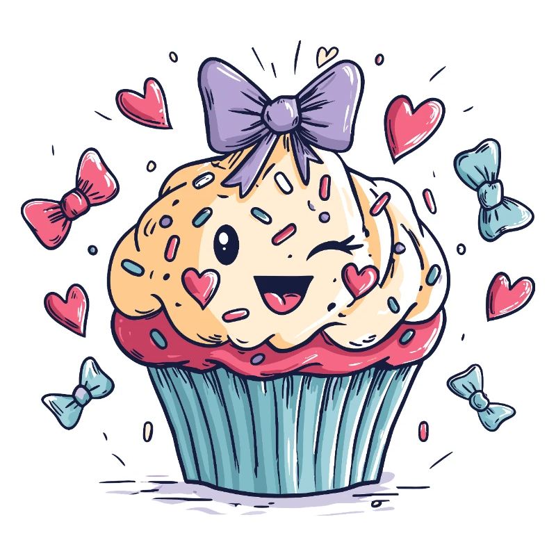 Kawaii Cupcake Herz-Bow