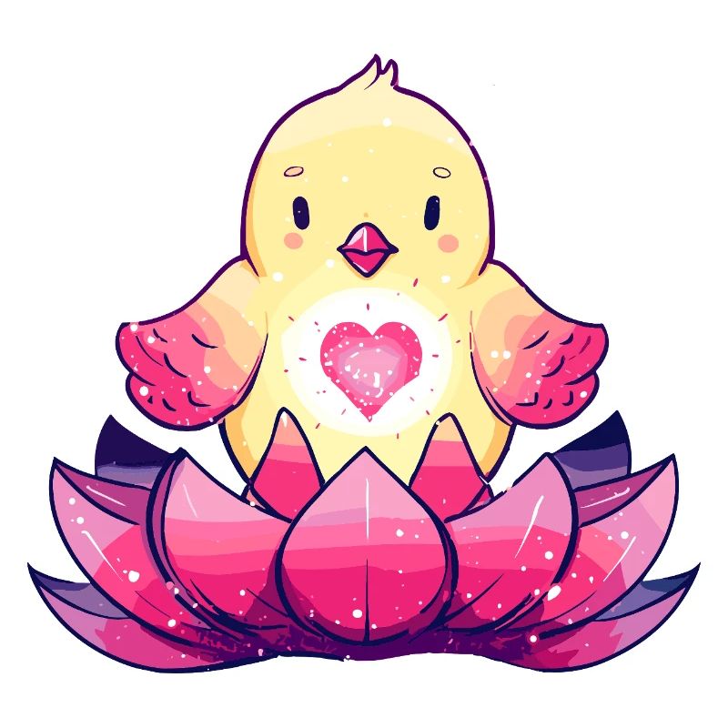 Hearts chicks on lotus