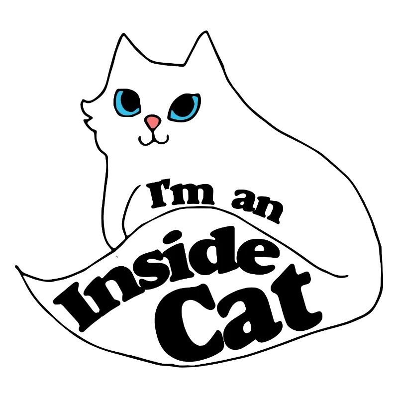 Inside Cat Cartoon Slogan Tee