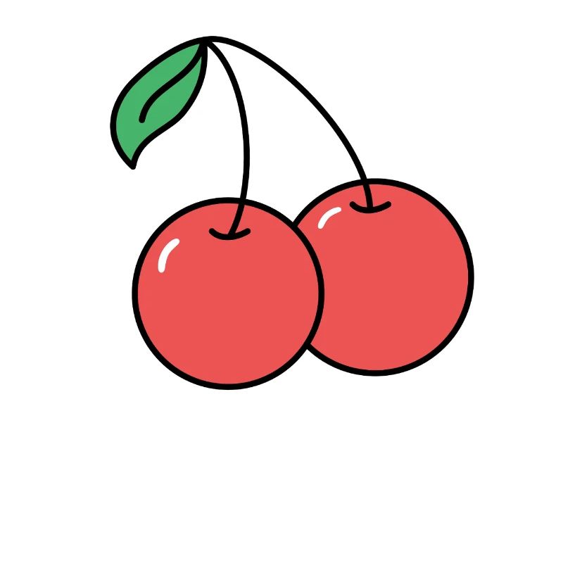 Two cherries with a love greeting
