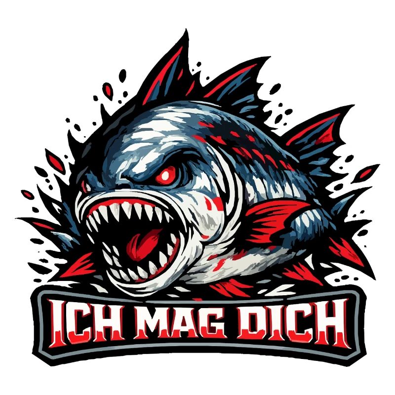 Bissiger Piranha - Netter Spruch: Ich Mag Dich