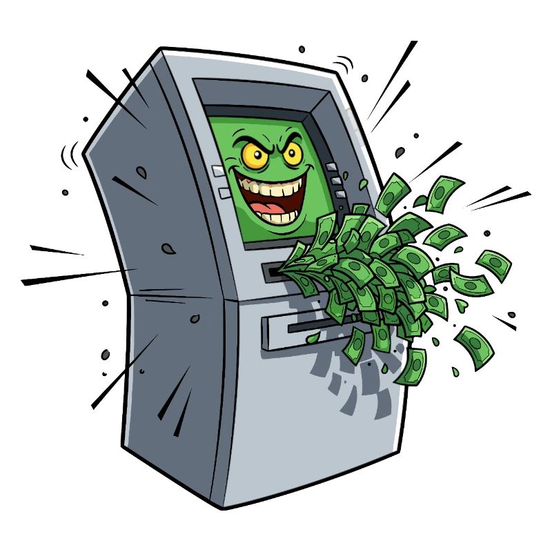 Greedy ATM Cartoon
