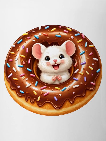 Cute Mouse in Donut Illustration