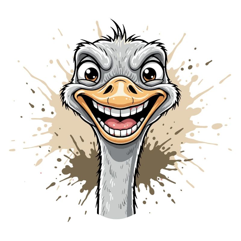 Fröhlicher Strauß Cartoon Spritzer