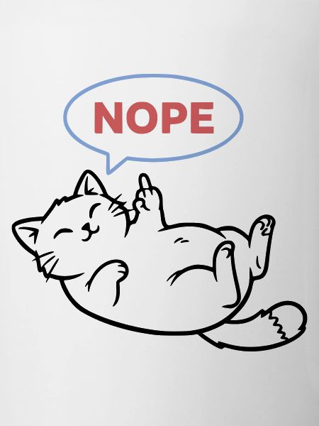 Laughing Cat Nope Middle Finger