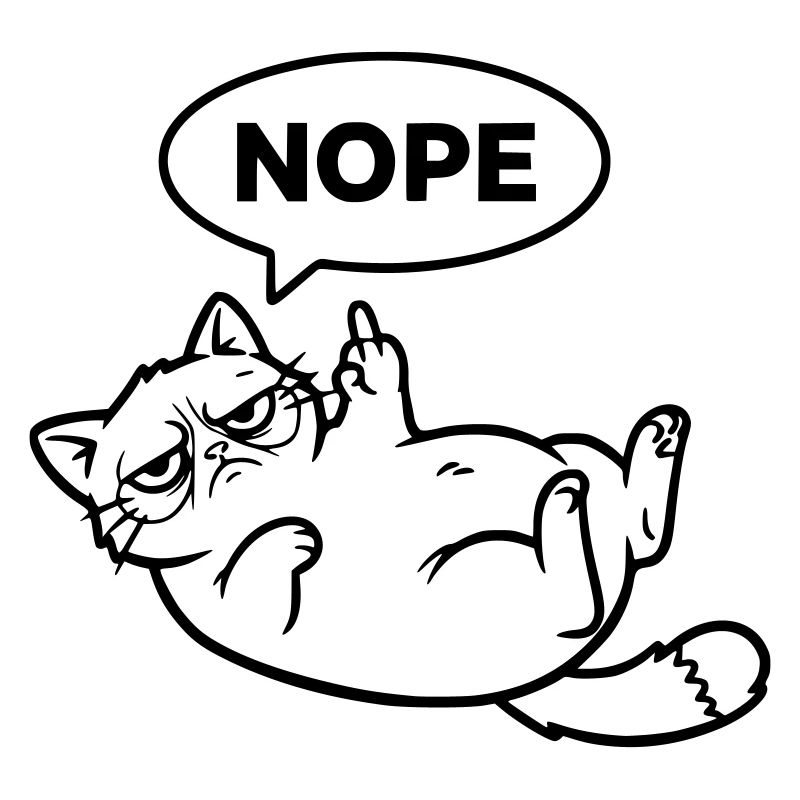 Katze Mittelfinger Nope Outline