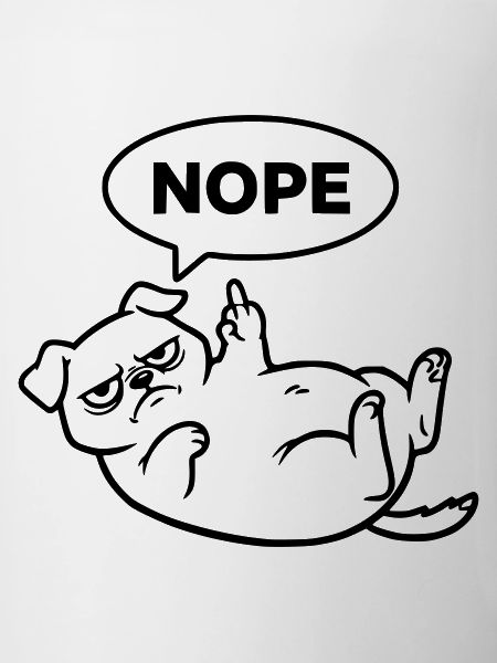 Pug Dog Middle Finger No