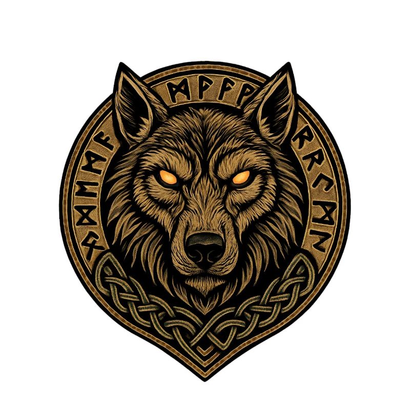 Wolf Medallion Runic Crest