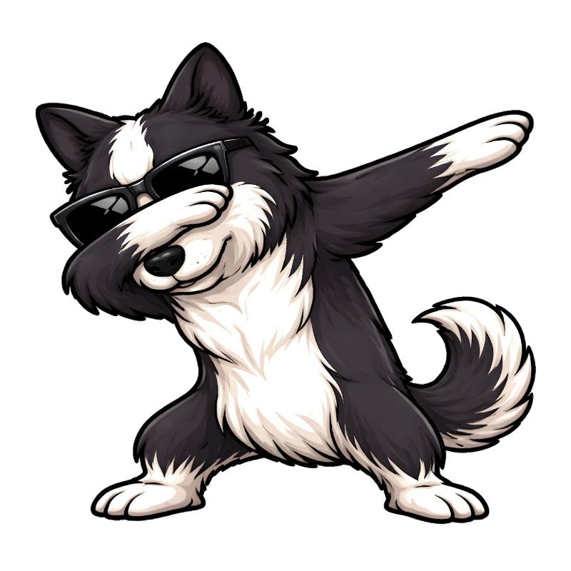 Dabbing Border Collie