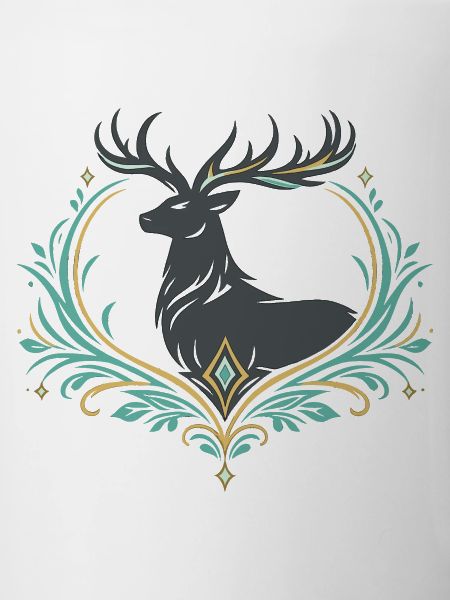 Deer in ornamental heart