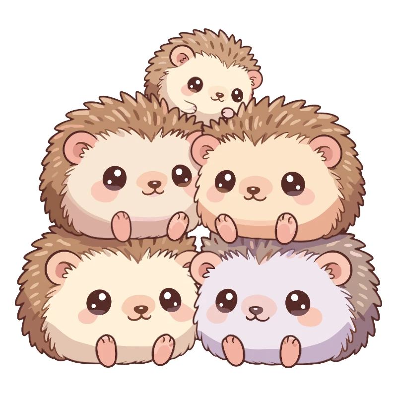 Famille de hérissons câlins