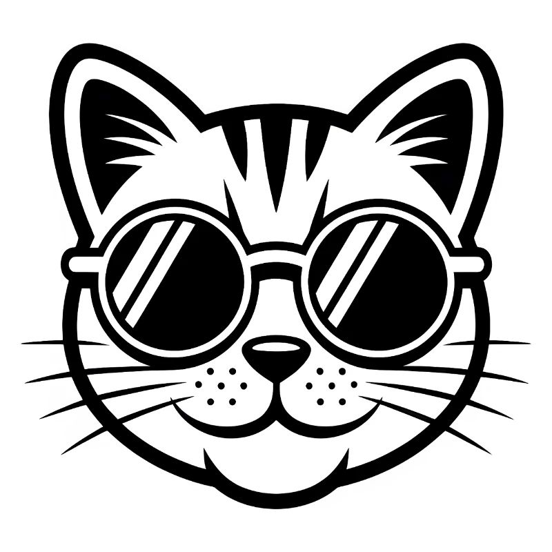 Coole Katze mit Sonnenbrille