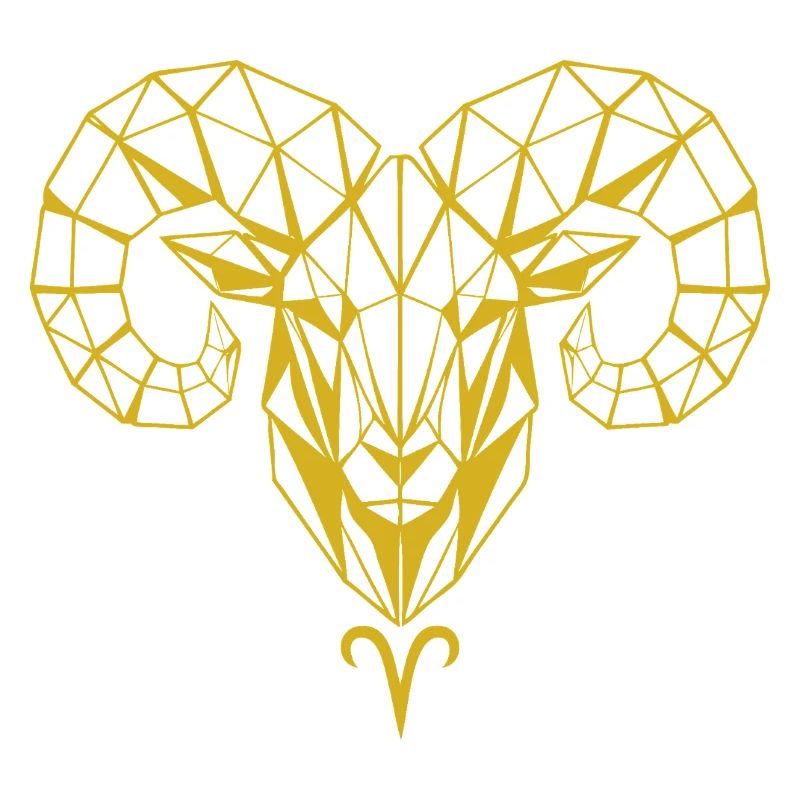 Geometric Goldram Skull