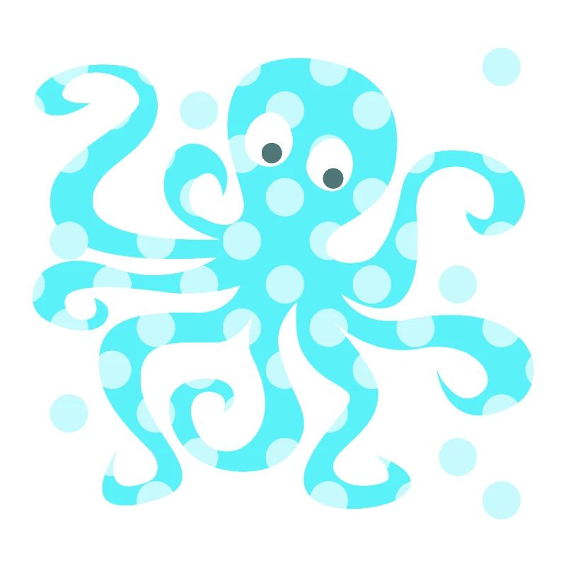 Octopus Squid Dots Dots Comic Sea Animal