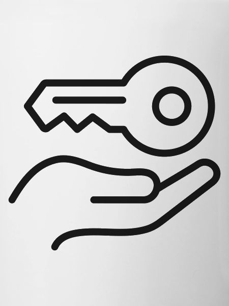 Tasten-in-Hand-Linien-Symbol