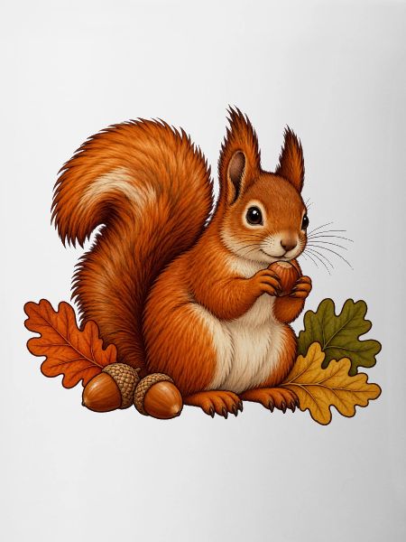 Eichhörnchen mit Haselnuss