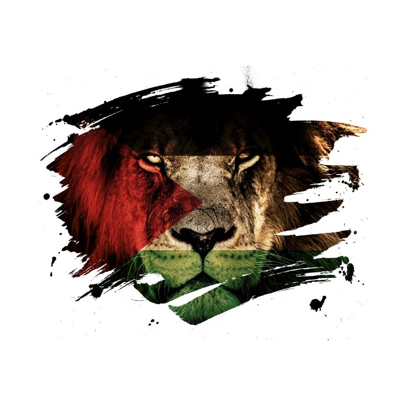 Éclaboussures de peinture drapeau lion lion
