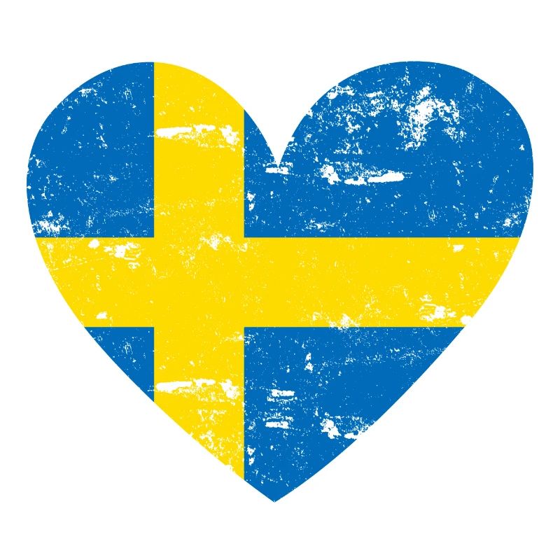 Drapeau Coeur Suède Drapeau