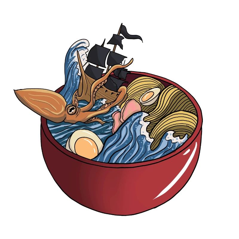 ramen, pirates and giant squid
