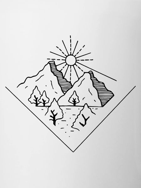 Berglandschaft mit Sonne